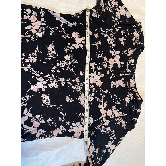 Karl Lagerfeld Yessie Blouse Trumpet Sleeve Top Black 3/4 Sleeve Size S/M - Picture 12 of 16